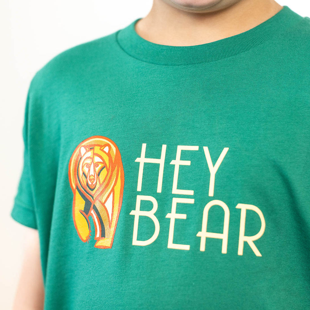 Hey Bear Kid's Green Graphic T-shirt