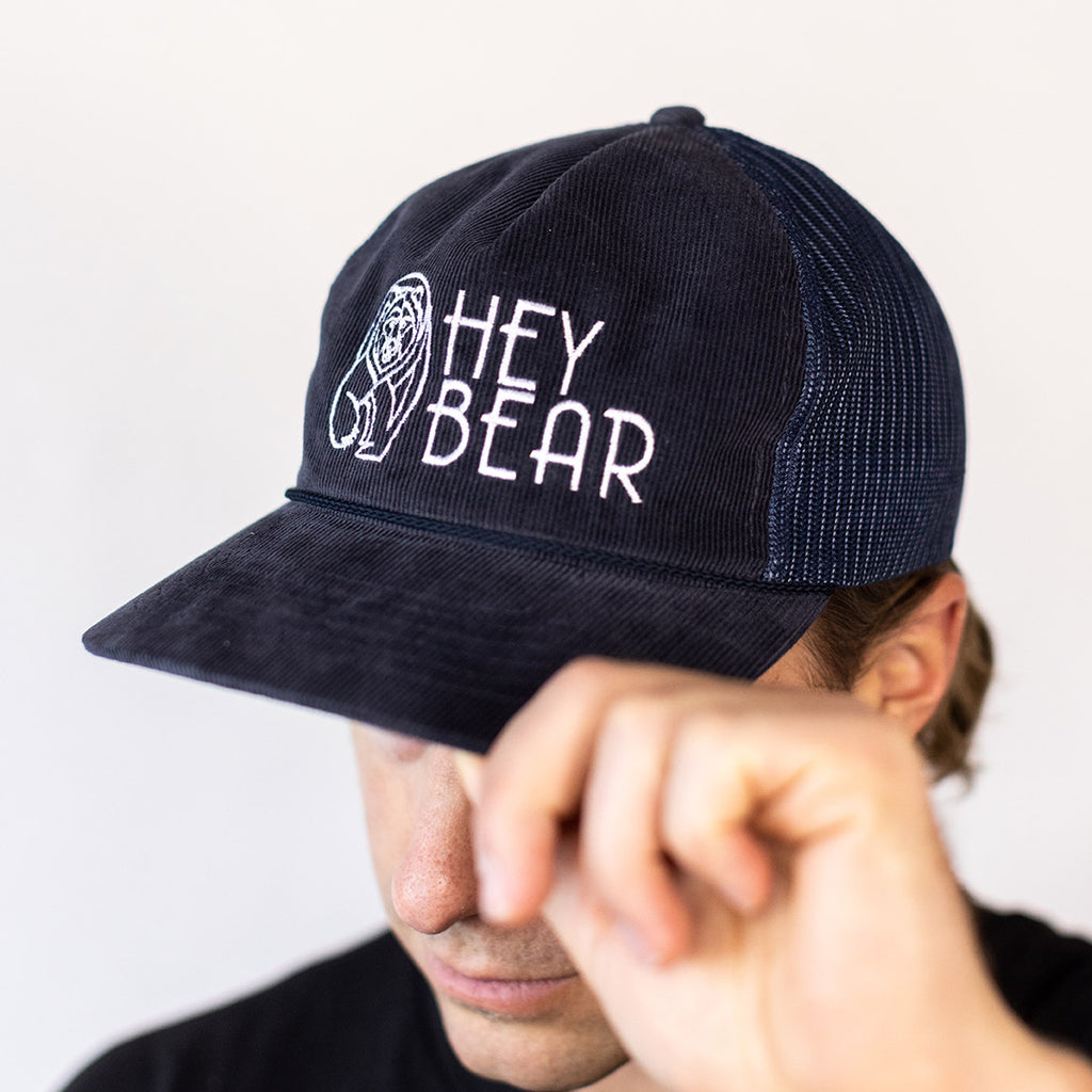 Hey Bear Navy Corduroy Trucker Hat