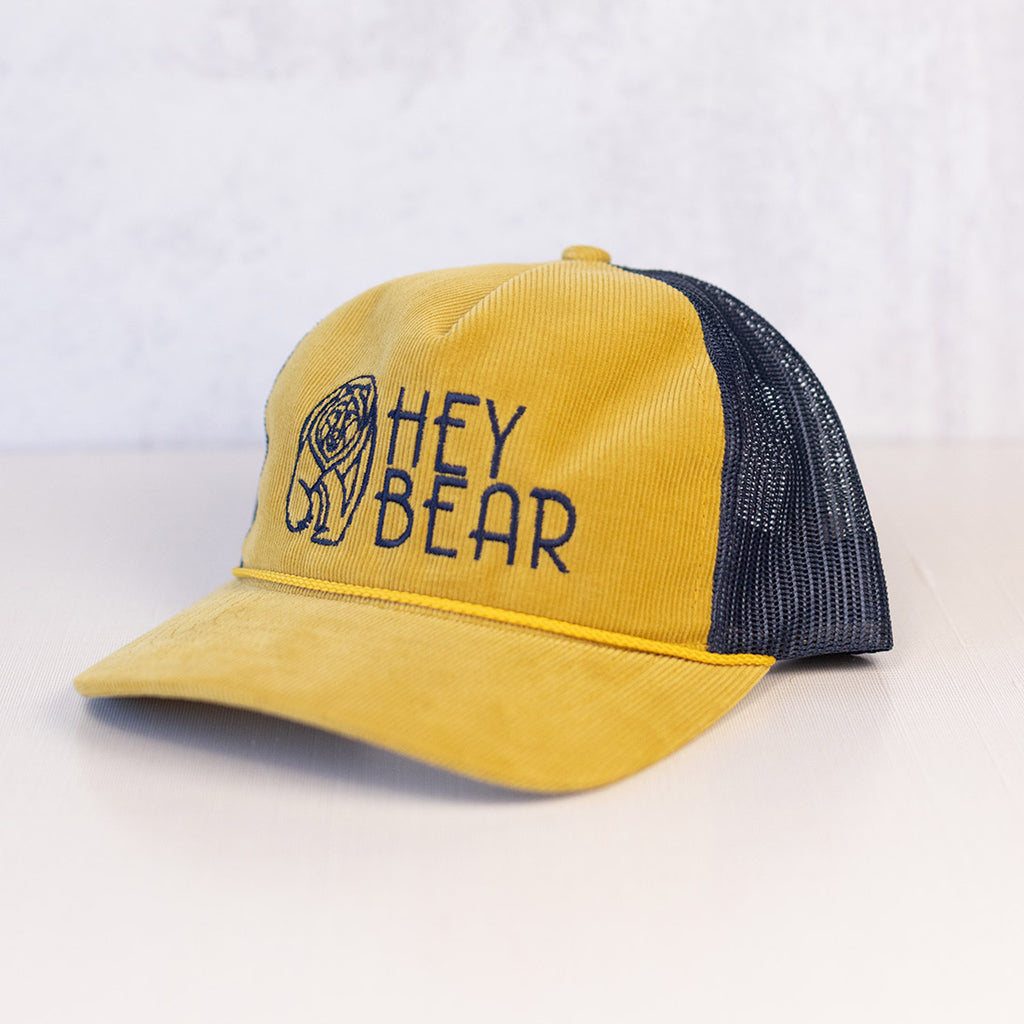 Hey Bear Tan Corduroy Trucker Hat