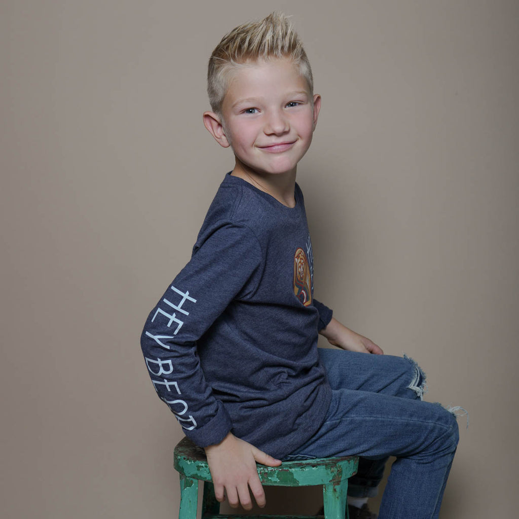 Hey Bear Kid's Navy Long Sleeve