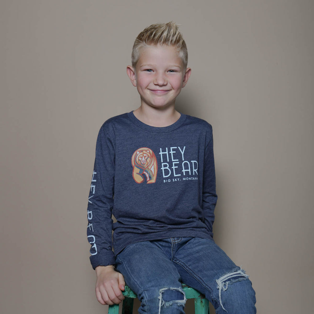 Hey Bear Kid's Navy Long Sleeve