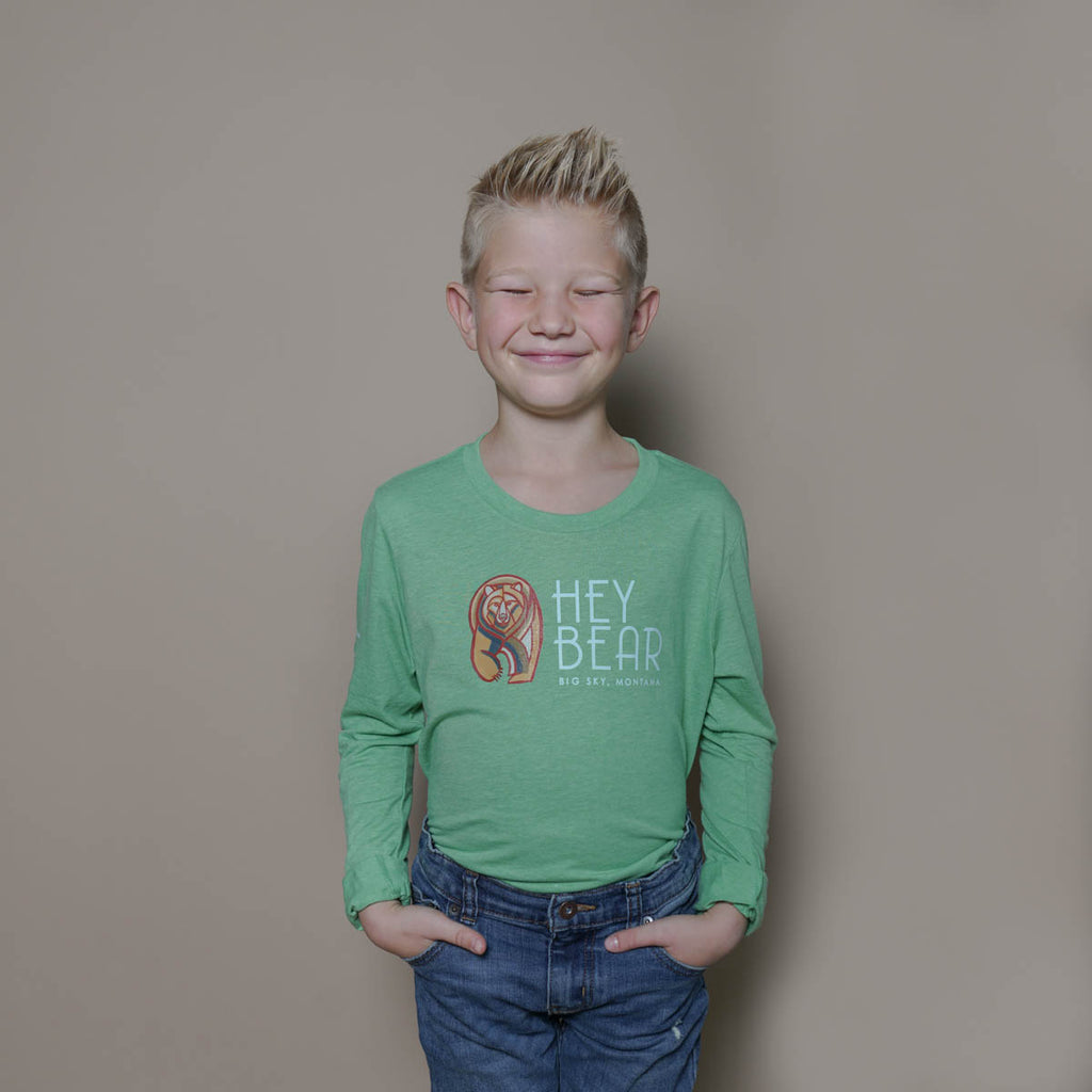 Hey Bear Kids Green Long Sleeve